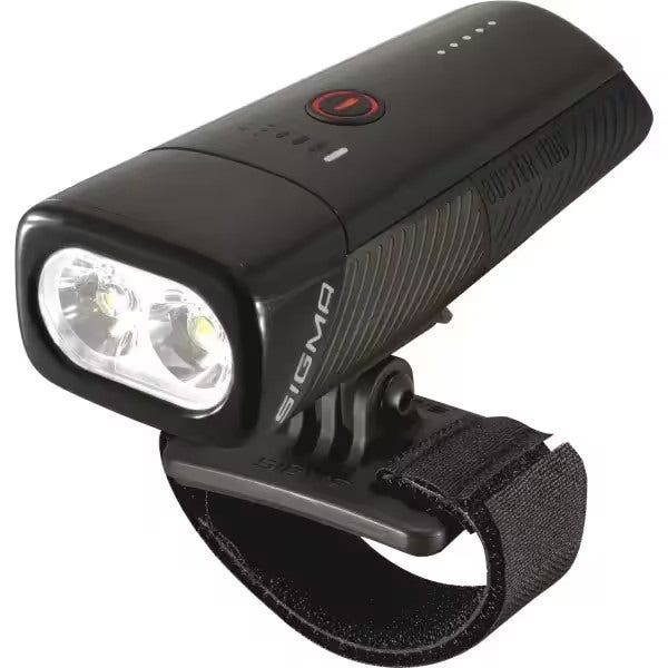 Sigma koplamp Buster 1100 LED helmhouder -Li-ion accu USB