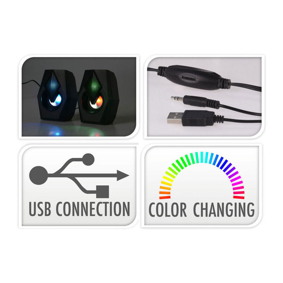 Kleurveranderende gaming speakerset, 2dlg.
