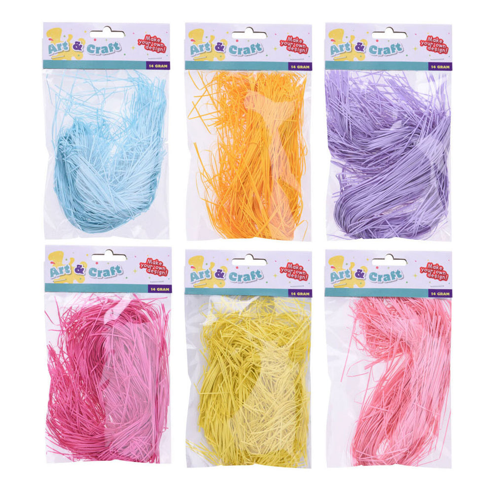 Gekleurd raffia 14gr.