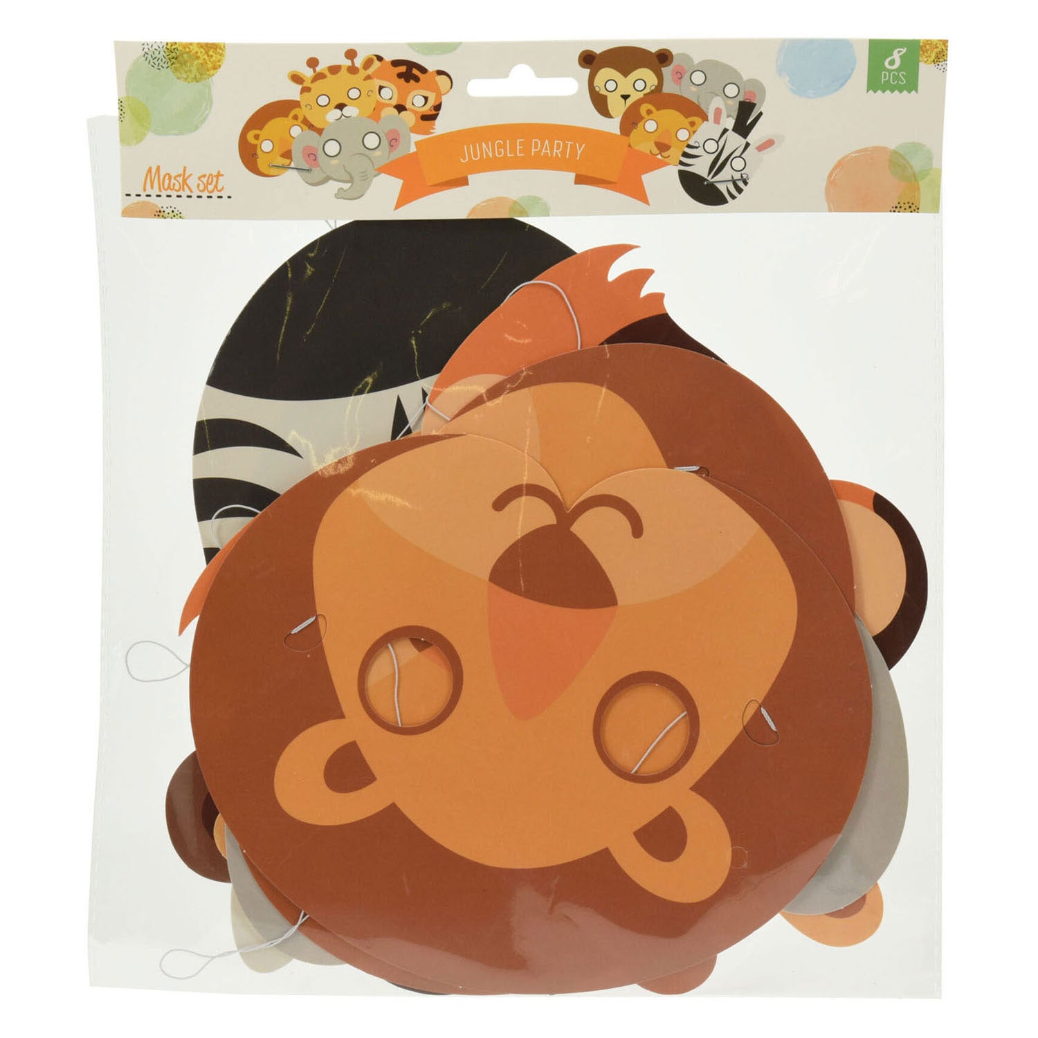 Masker jungle papierset, 8st.