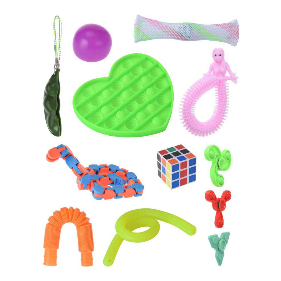 Koopman fidget speelgoed set kleurrijk sensorisch speelgoed 12 stuks.