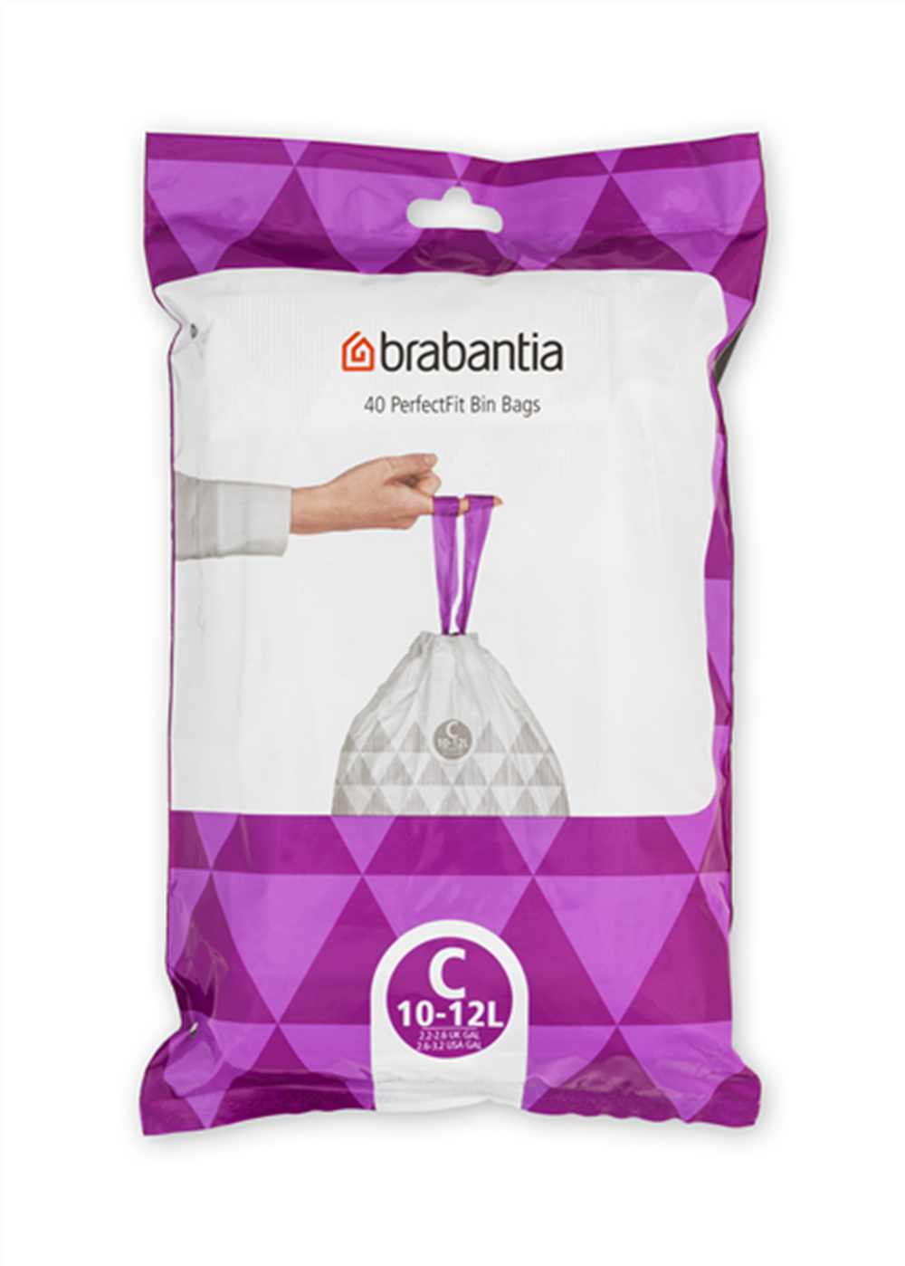 Brabantia perfectfit 10-12 liter vuilniszakken c dispenser pack 40 zakken