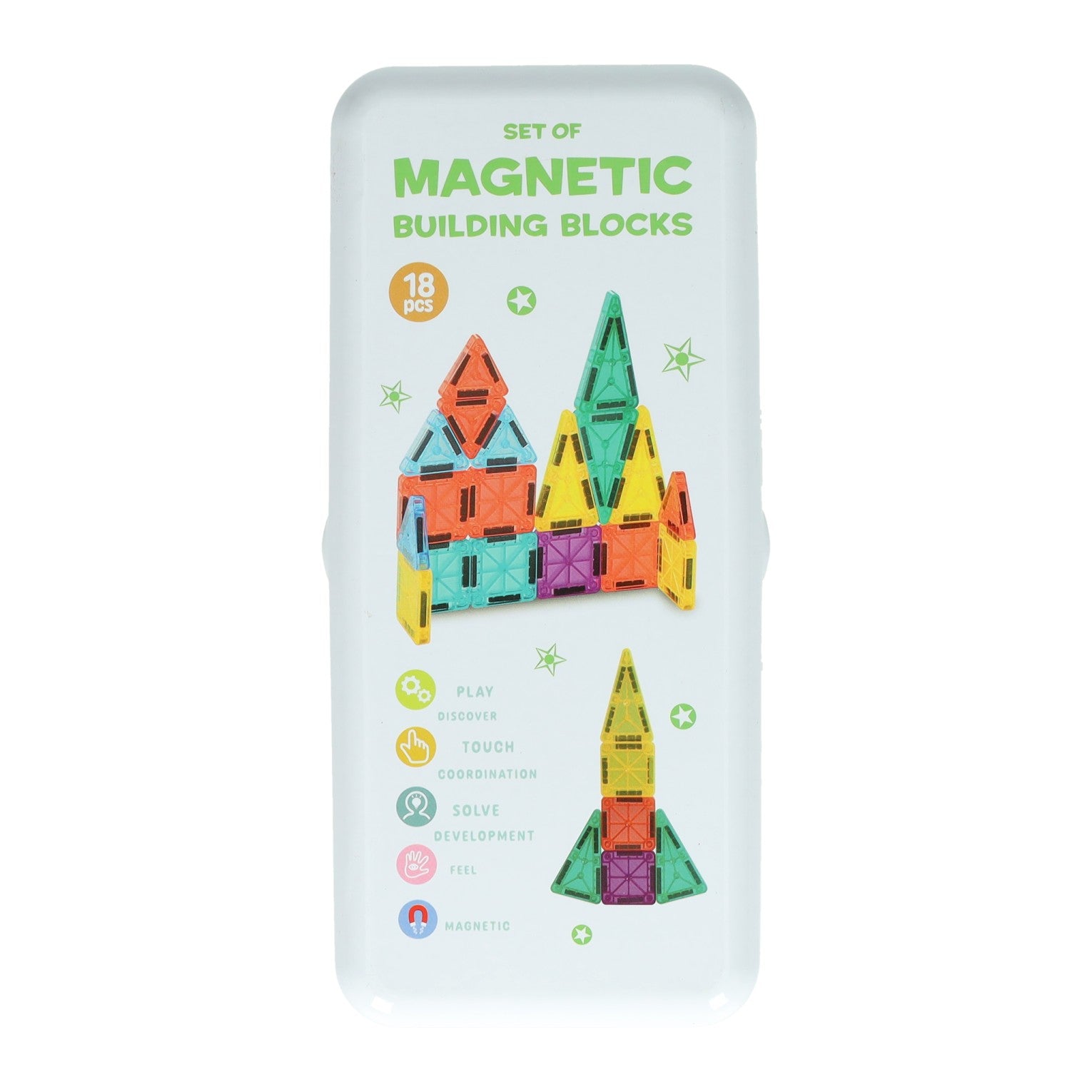 Magnetische bouwstenen in blik - 18st.