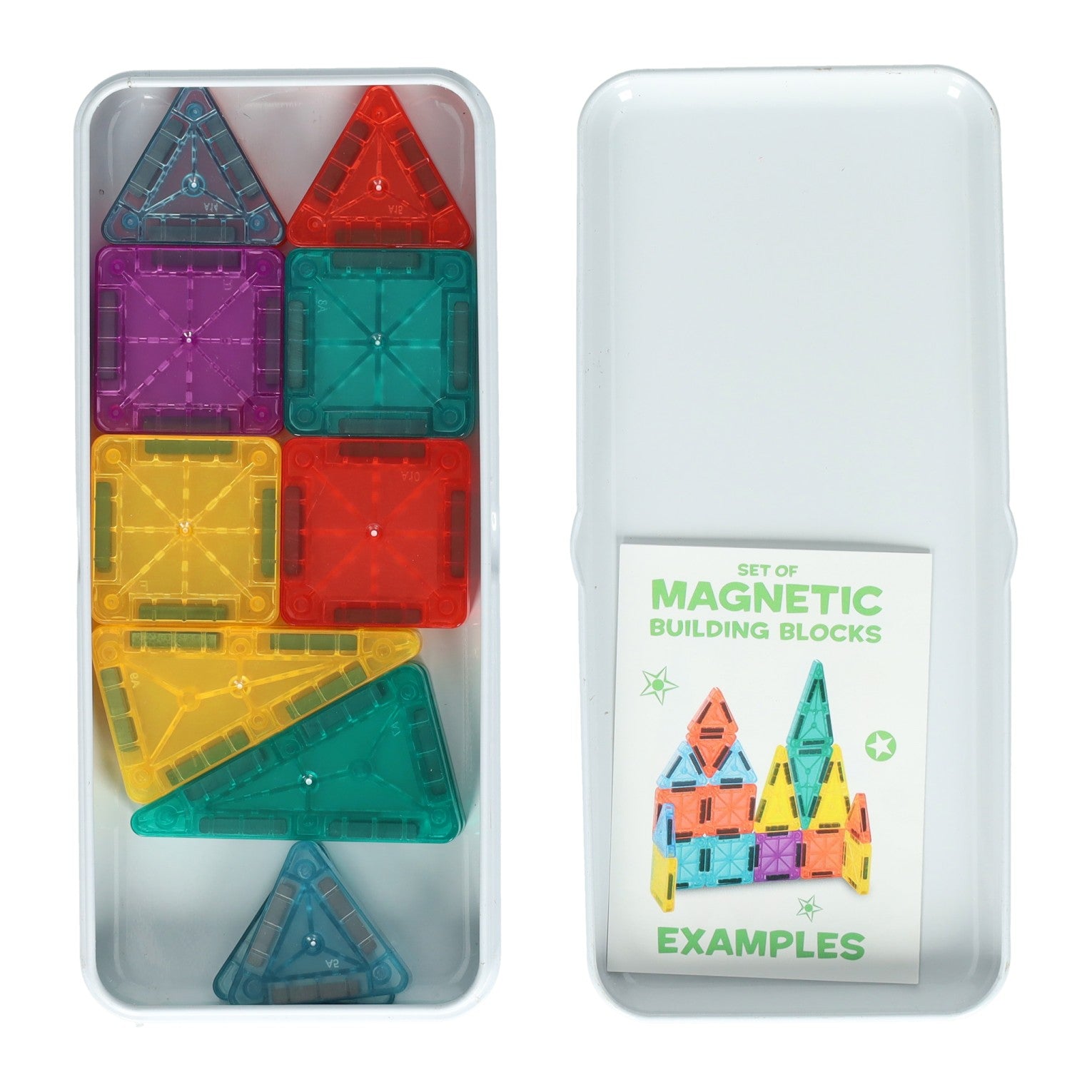 Magnetische bouwstenen in blik - 18st.