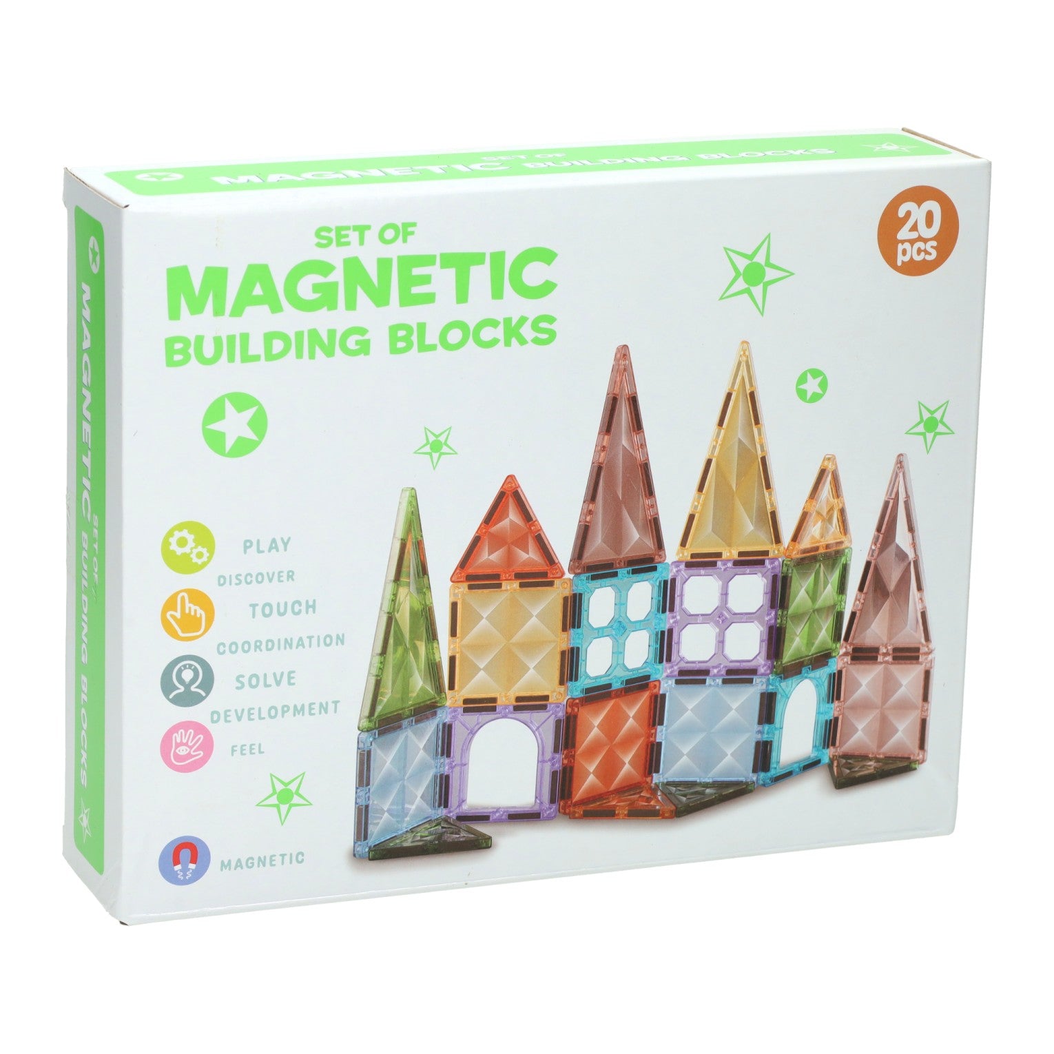 Magnetische bouwstenen 5 vormen - 20st.