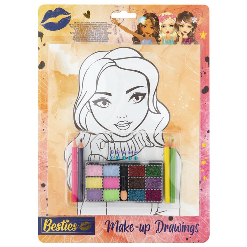 Besties grafix maak je eigen make-up tekeningen a4, 4 vel