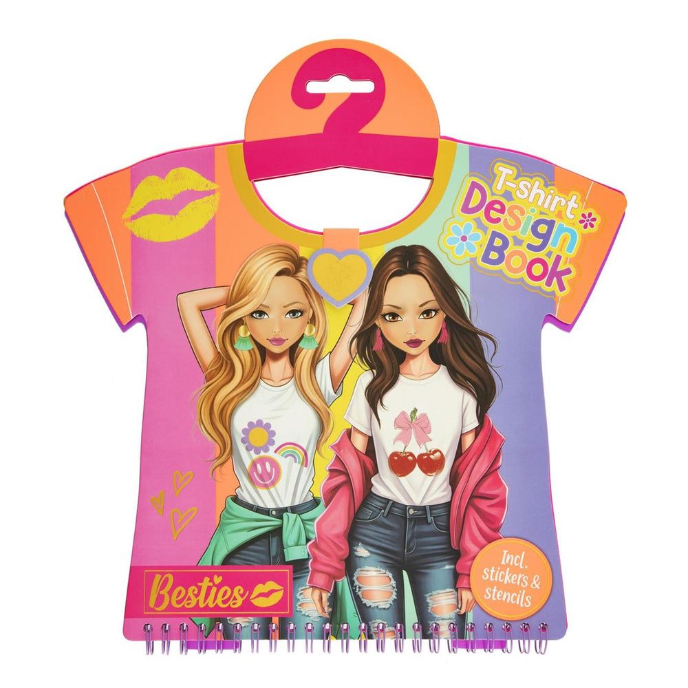 Besties t-shirt design book 20 vel + stickers