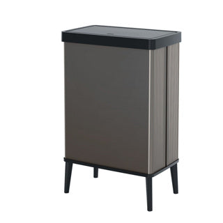 Curver verto hoge prullenbak 54l push parelgrijs