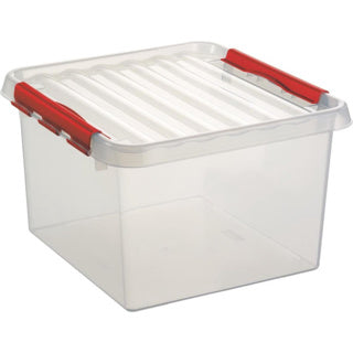 Q-line doos 26l transparant rood