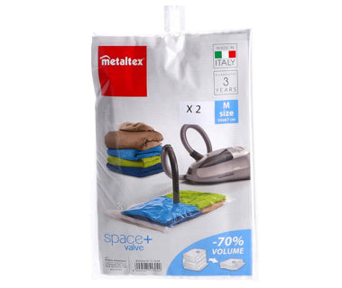 Metaltex vacuümzak en luchtdicht ventiel m set van 2 50x67 cm