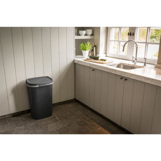 Curver mistral afvalbak plat 50l antraciet