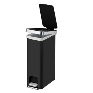 Eko - hana slim pedaalemmer 40 liter - plastic - zwart - prullenbak