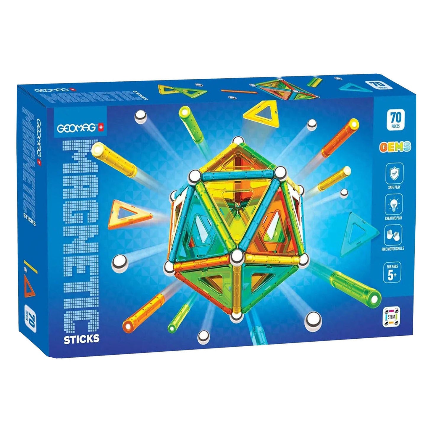 Geomag magnetische sticks edelstenen set - 70dlg.