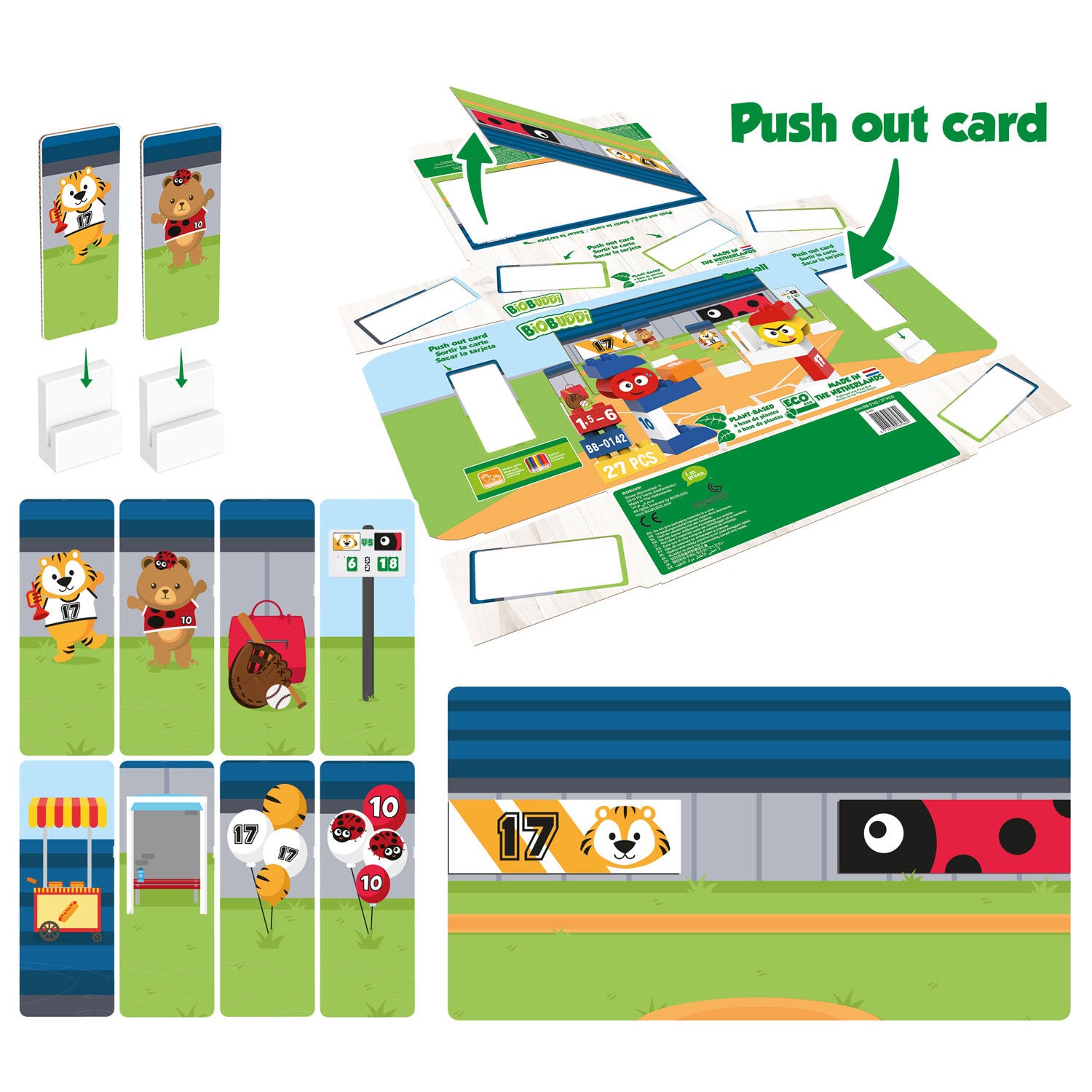 Biobuddi bouwset honkbal - 27dlg.