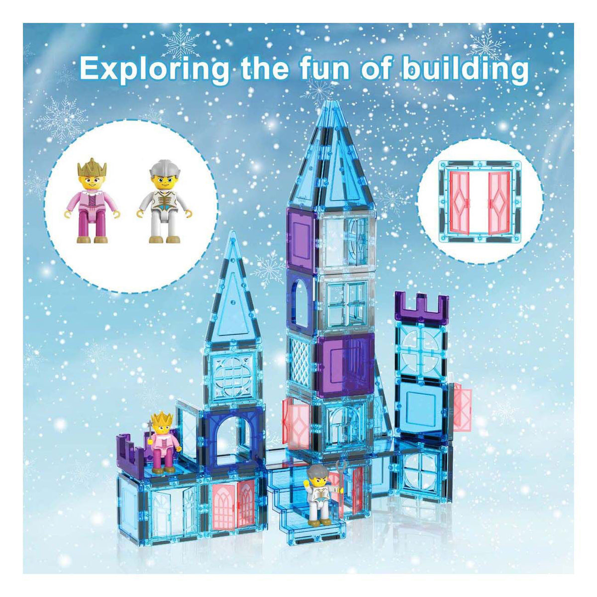 Picasso tiles tactic - constructiespeelgoed - magnetic tiles - magnetische tegels - winter thema - stem speelgoed - creatief bouwspeelgoed - 72-delig - vanaf 3 jaar