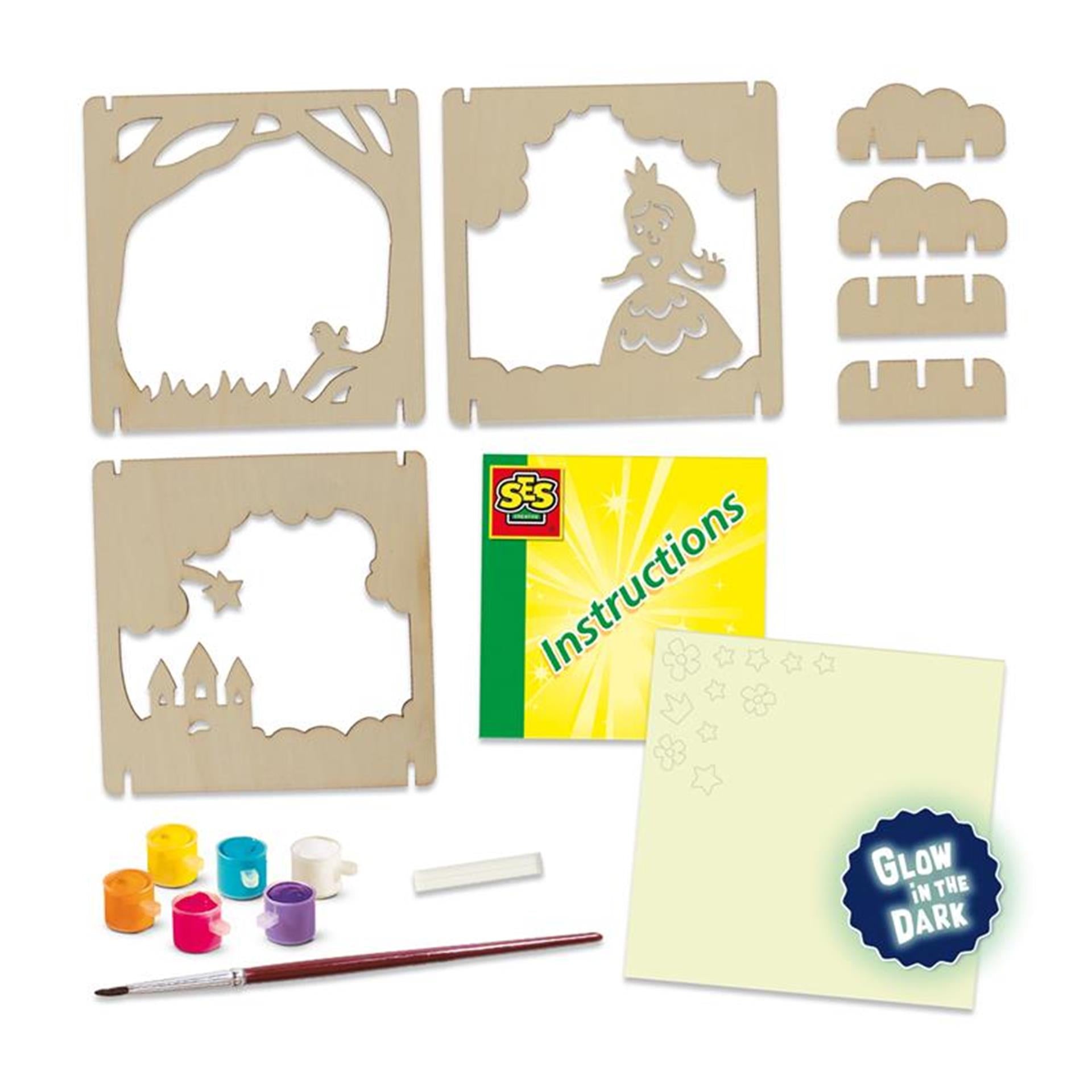 Ses sprookjes schaduwbox maken glow in the dark