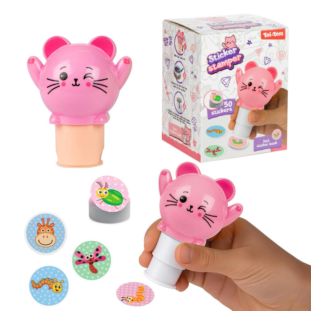 Toi-toys stationary stickermachine -dier- +stickerboek 3ass