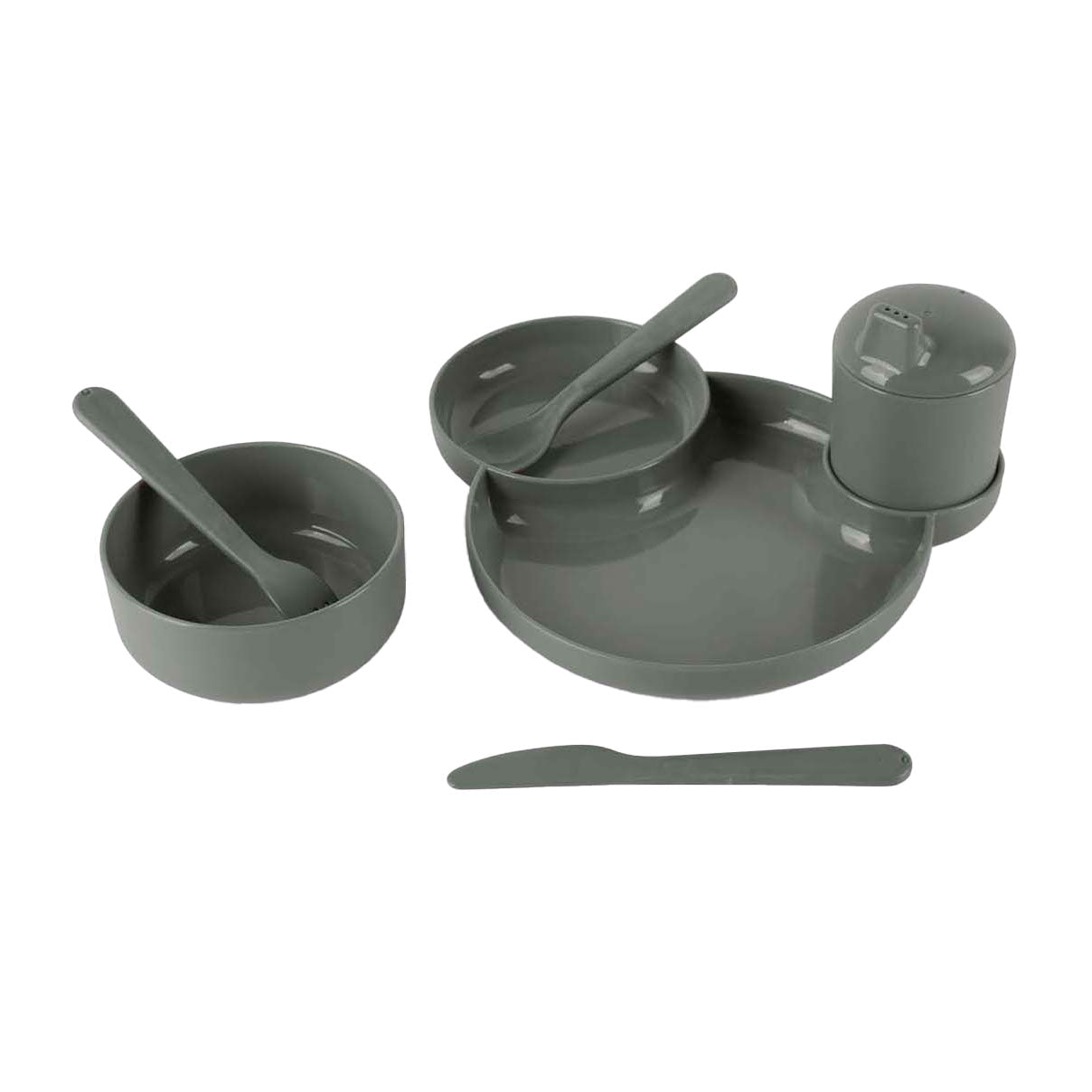 Dantoy kinderservies olijfgroen, 7dlg.