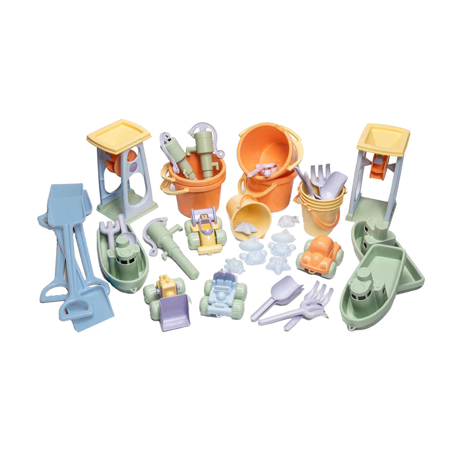 Dantoy zandspeelset pastel 45-delig gerecycled kunststof ecologisch.