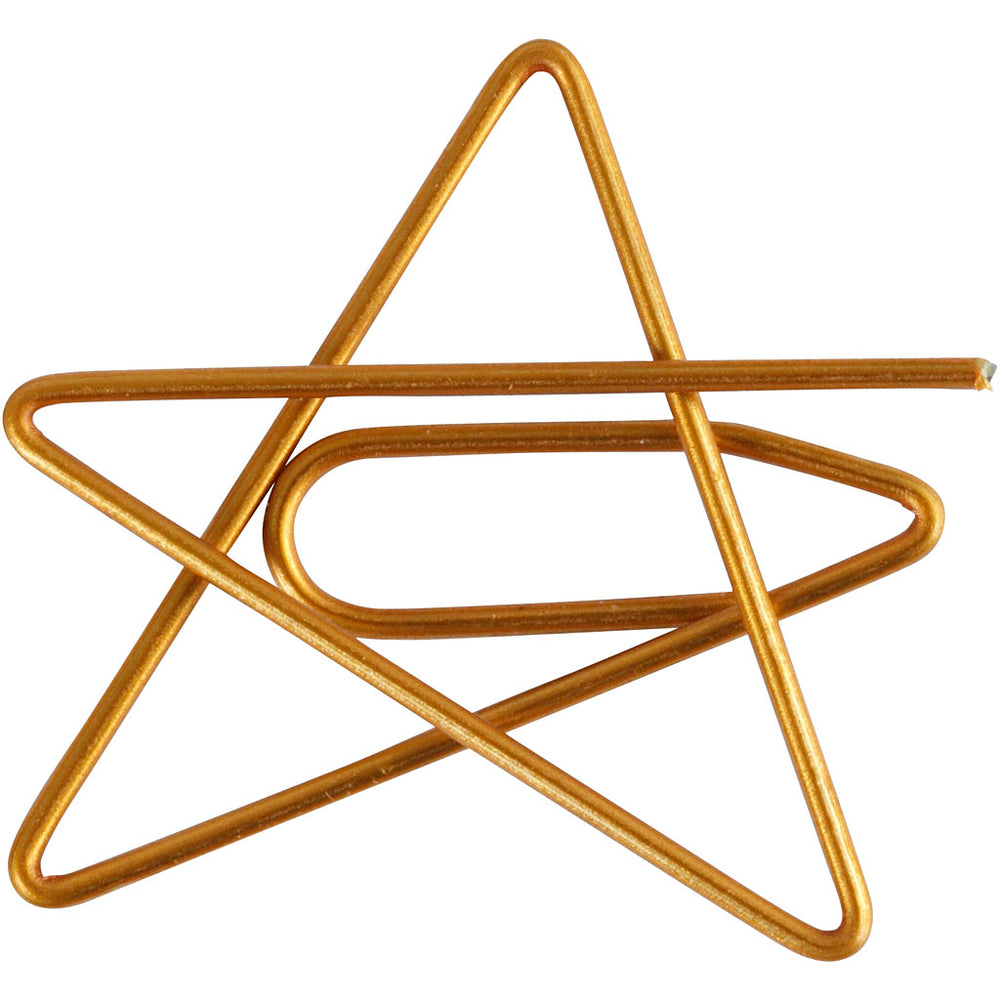 Clips, ster, afm 30x30 mm, goud, 6 stuk 1 doos