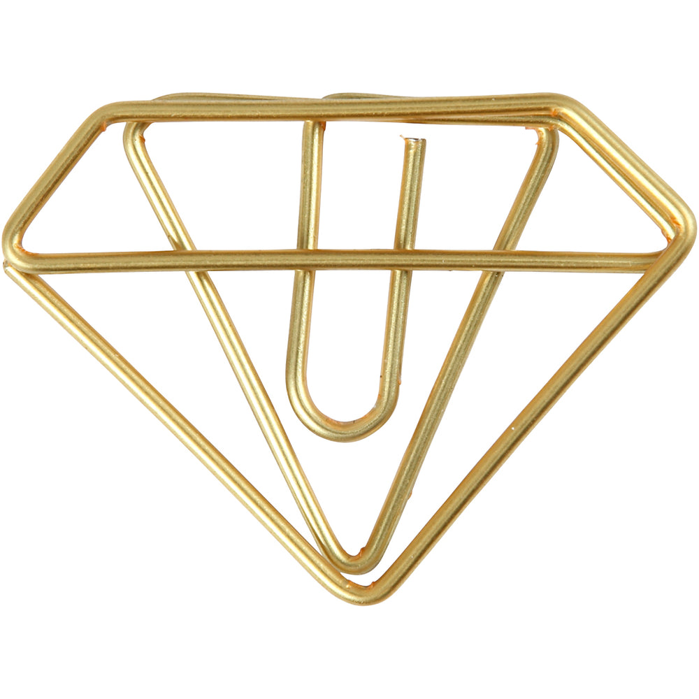 Clips, diamant, h: 25 mm, b: 35 mm, goud, 6 stuk 1 doos