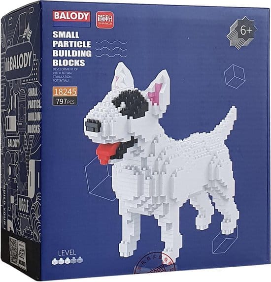 Balody bull terrier hond met nanoblocks mini lego bouwstenen 797 onderdelen