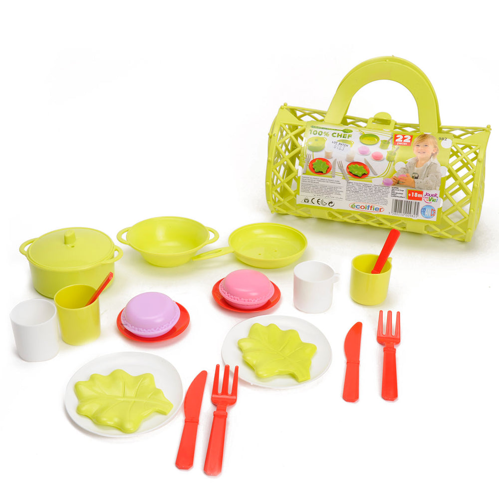 Ecoiffier 100% Chef-servies in Tasje
