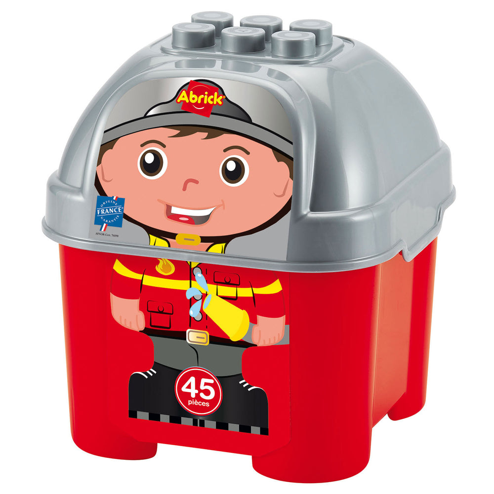 Abrick Building Blocks Fire Brigade in Storage Box, 45 pcs.