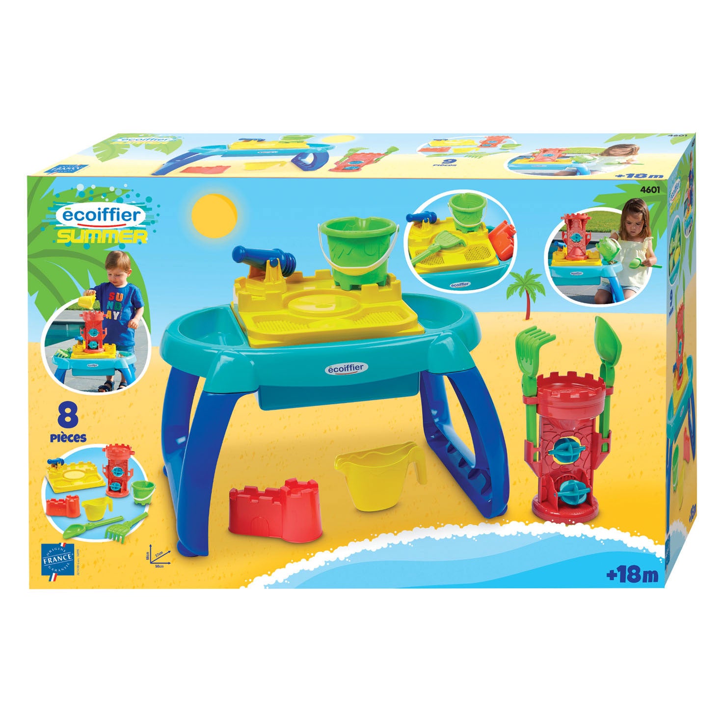 Ecoffier ecoiffier watertafel - speeltafel met kasteeltoren en accessoires.