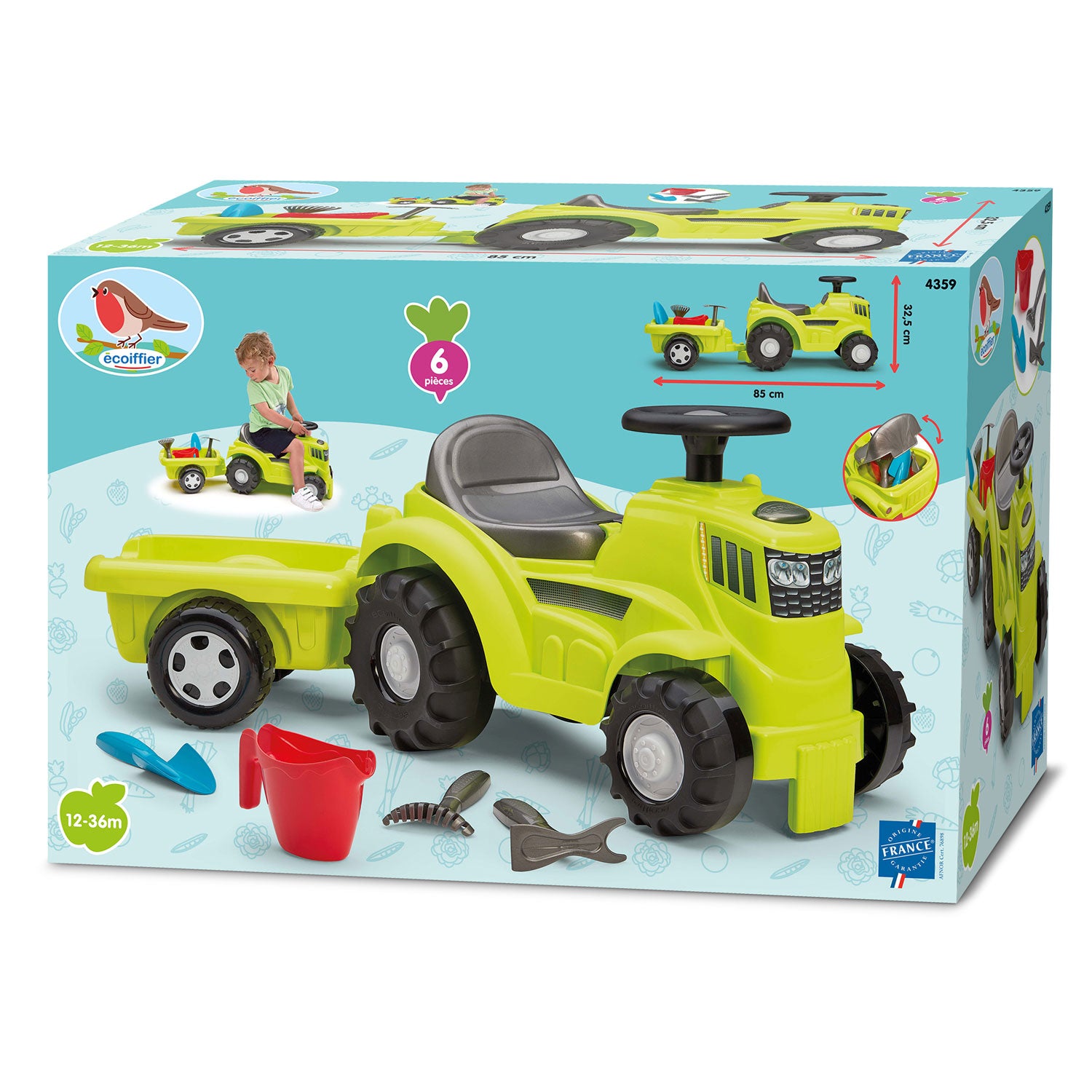 Ecoiffier trekker met aanhanger