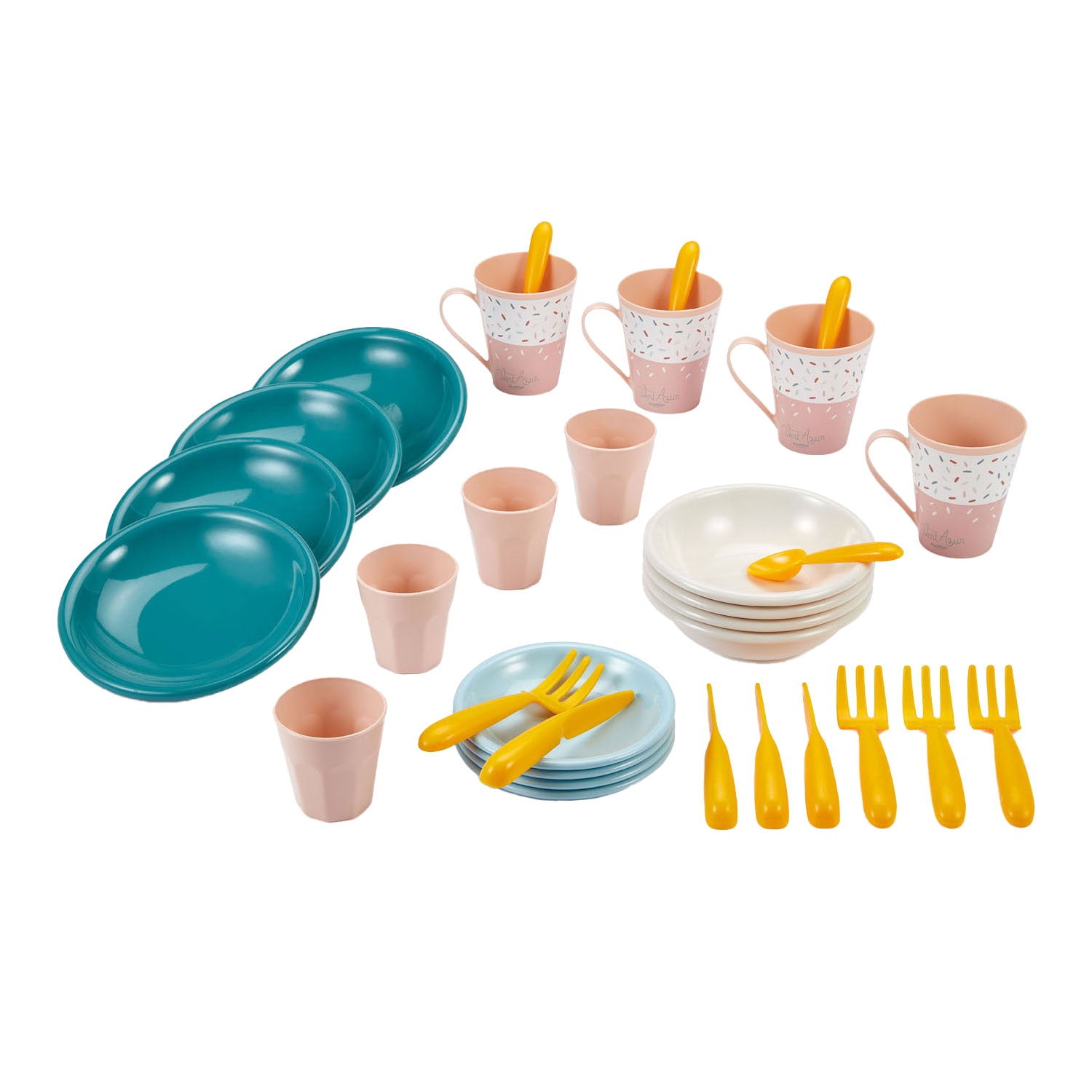 Ecoiffier picknick speelset met ingrediënten picknickmand, 32dlg.