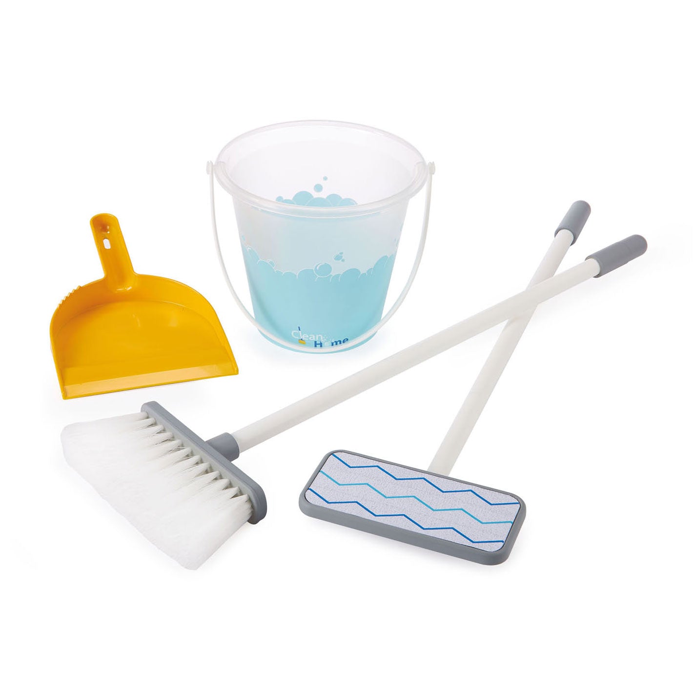 Ecoiffier schoonmaakwagen blauw, 5dlg.