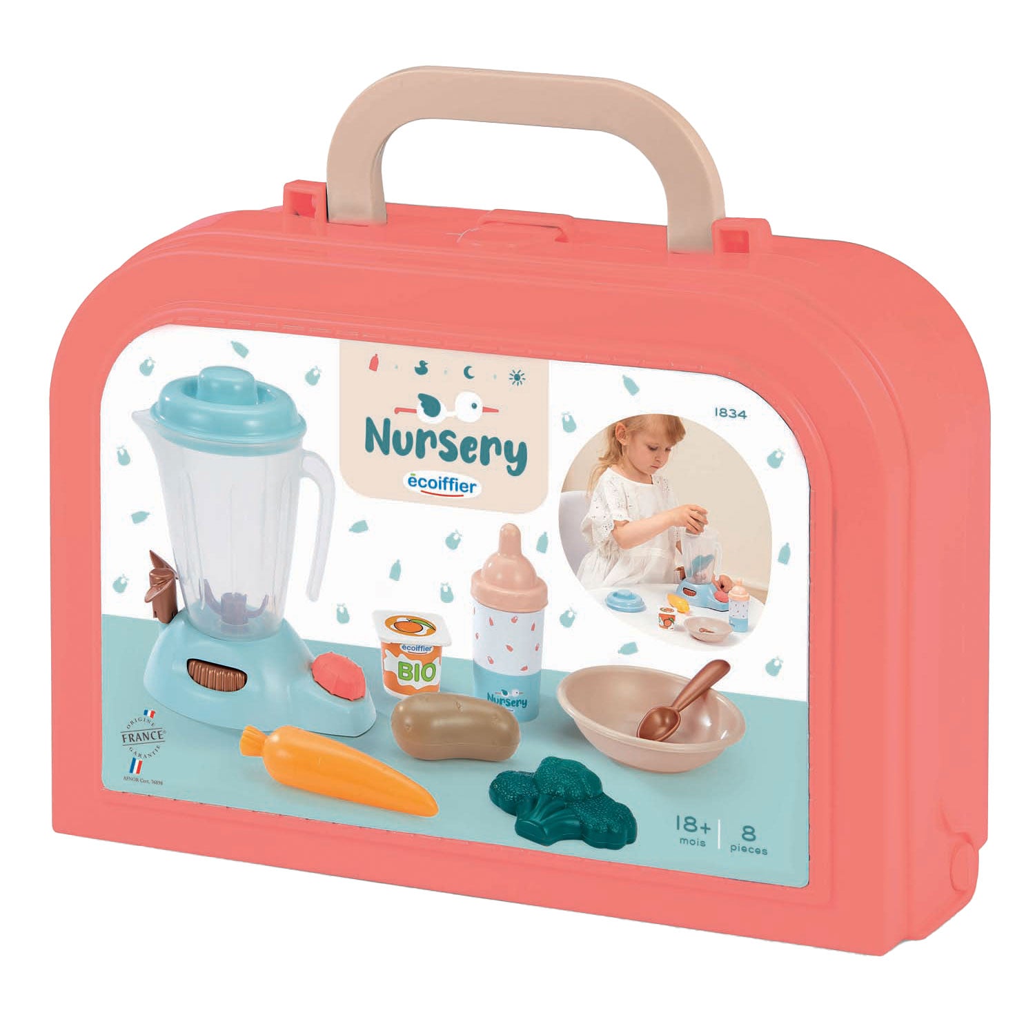 Ecoiffier verzorging - babyvoedingset in koffer, 8dlg.