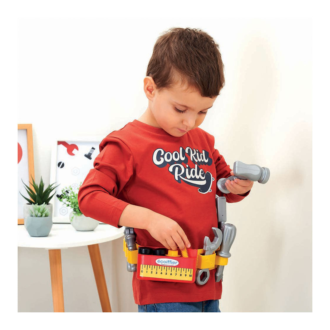 Ecoiffier gereedschapsriem in koffer met accessoires, 14dlg.