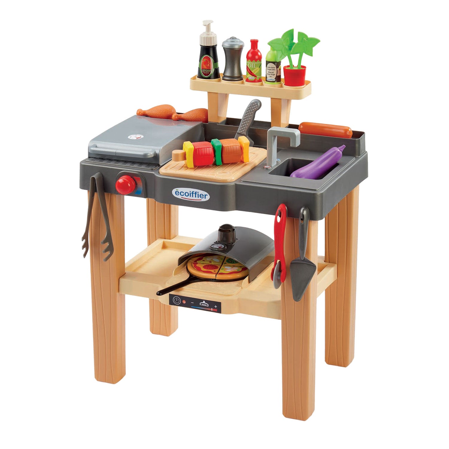 Ecoiffier zomerkeuken met barbecue en pizzaoven, 27dlg.