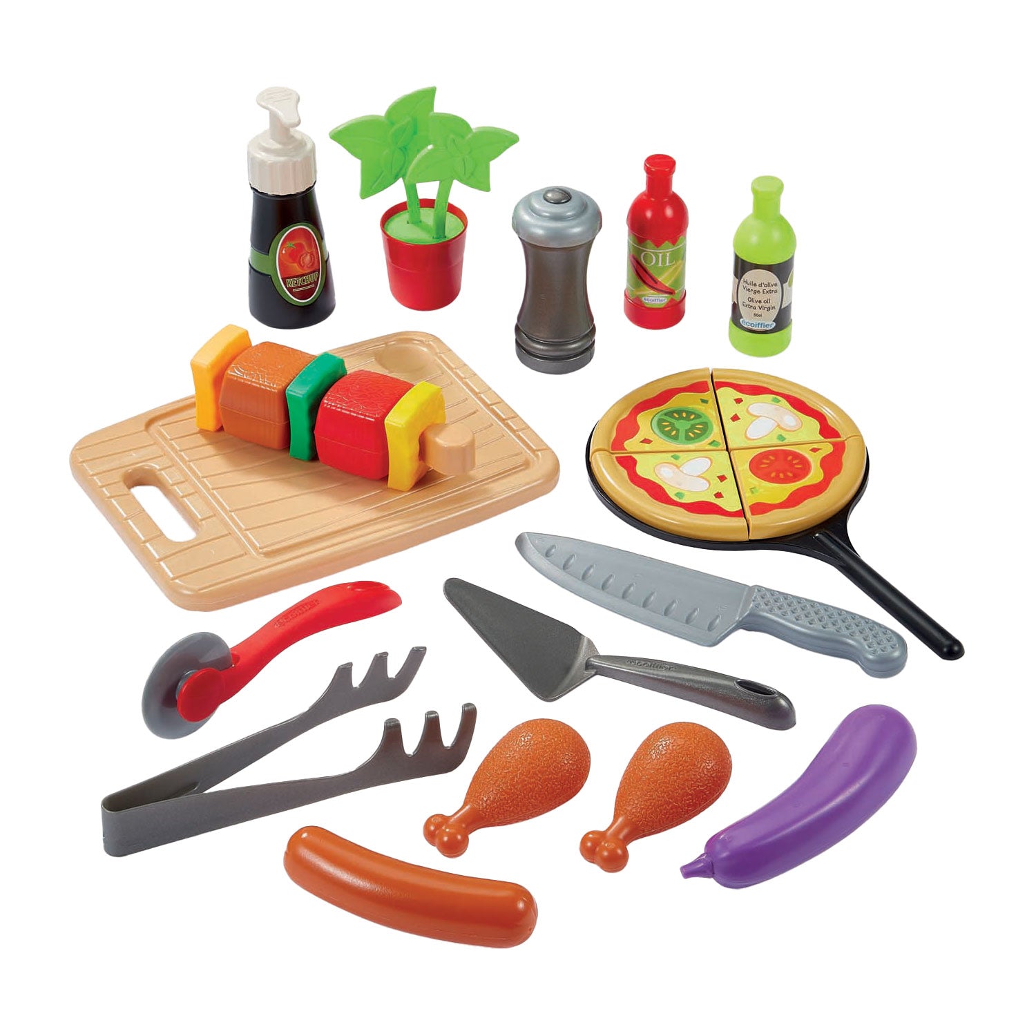 Ecoiffier zomerkeuken met barbecue en pizzaoven, 27dlg.