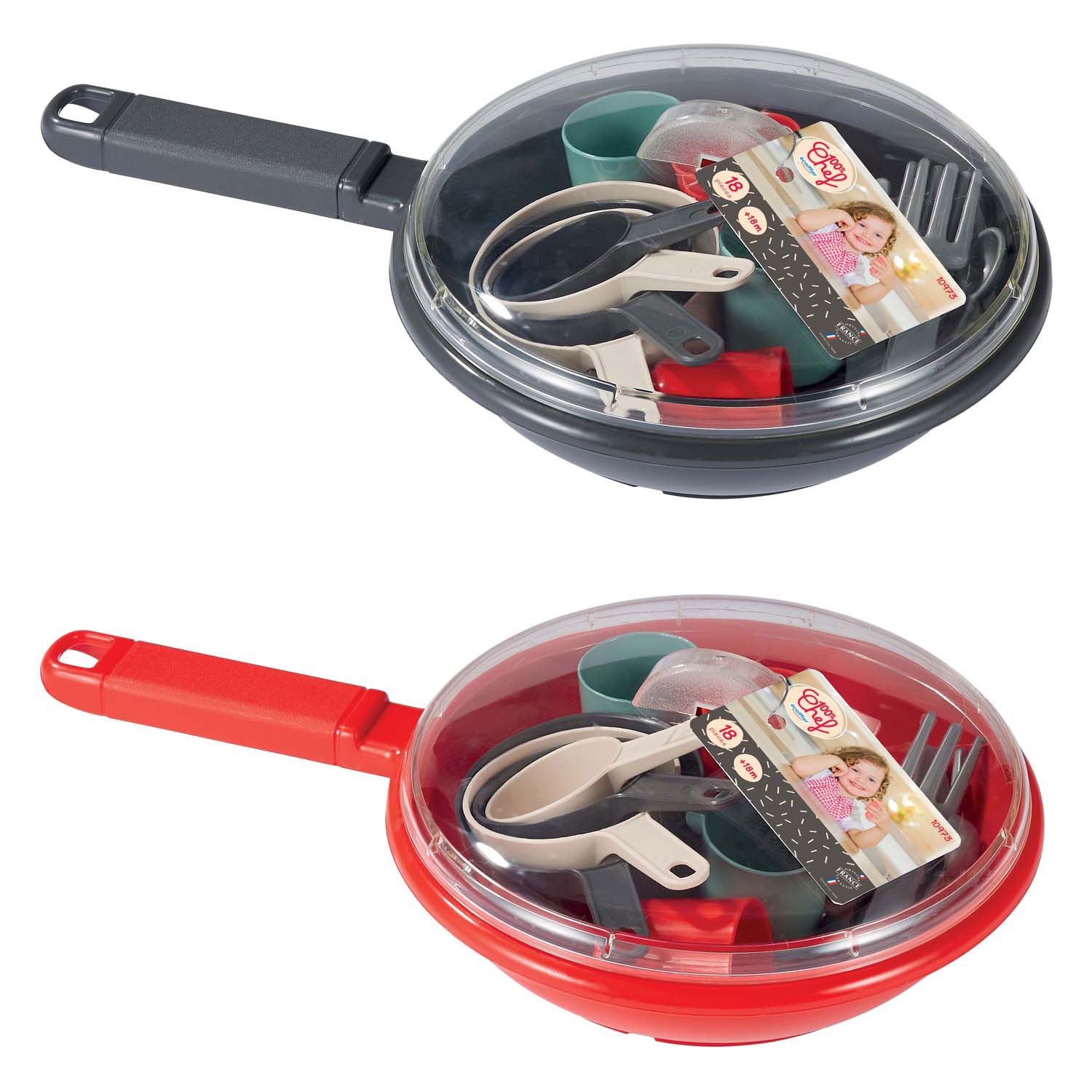 Ecoiffier 100% chefservies en bestek in pan, 19dlg.