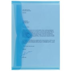 Documentmap office depot pp 180g m2 a4 33,5x23,5cm blauw cap. 100vel drukknop