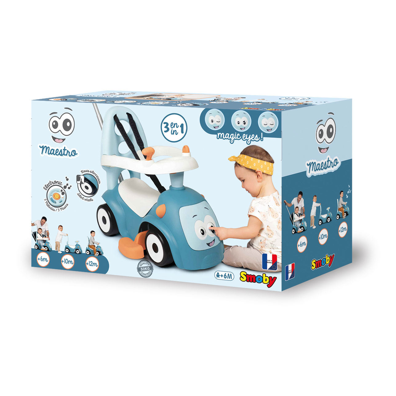 Smoby Maestro Loopauto Blauw