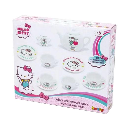 Smoby Hello Kitty Porseleinen Theeset, 12dlg.