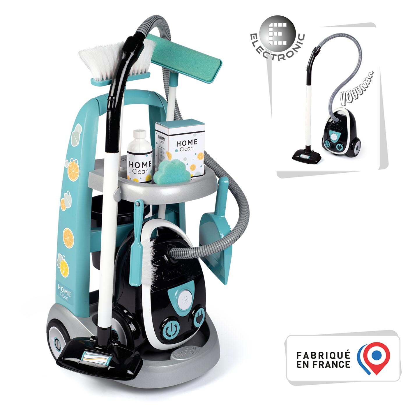 Smoby Schoonmaaktrolley met Stofzuiger, 8dlg.