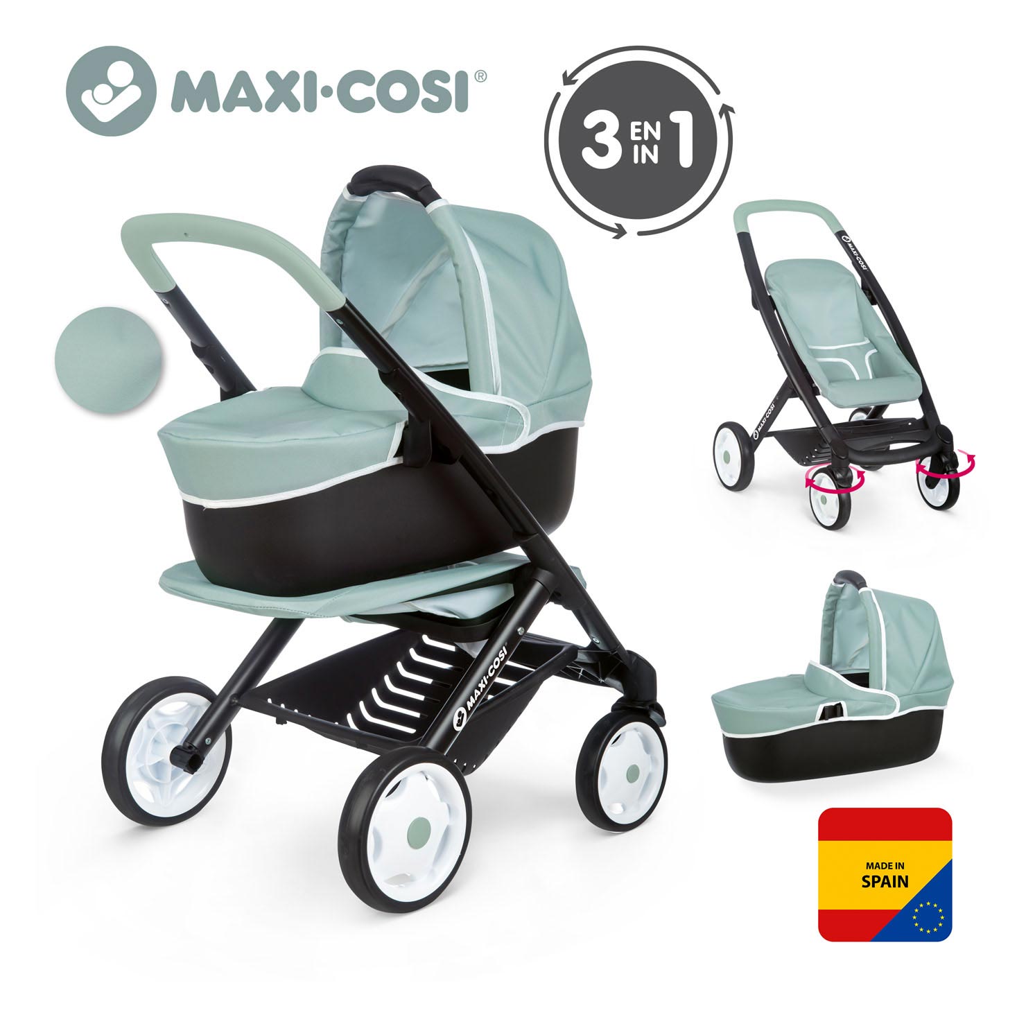 Smoby Maxi-Cosi Poppenwagen Salie, 3in1