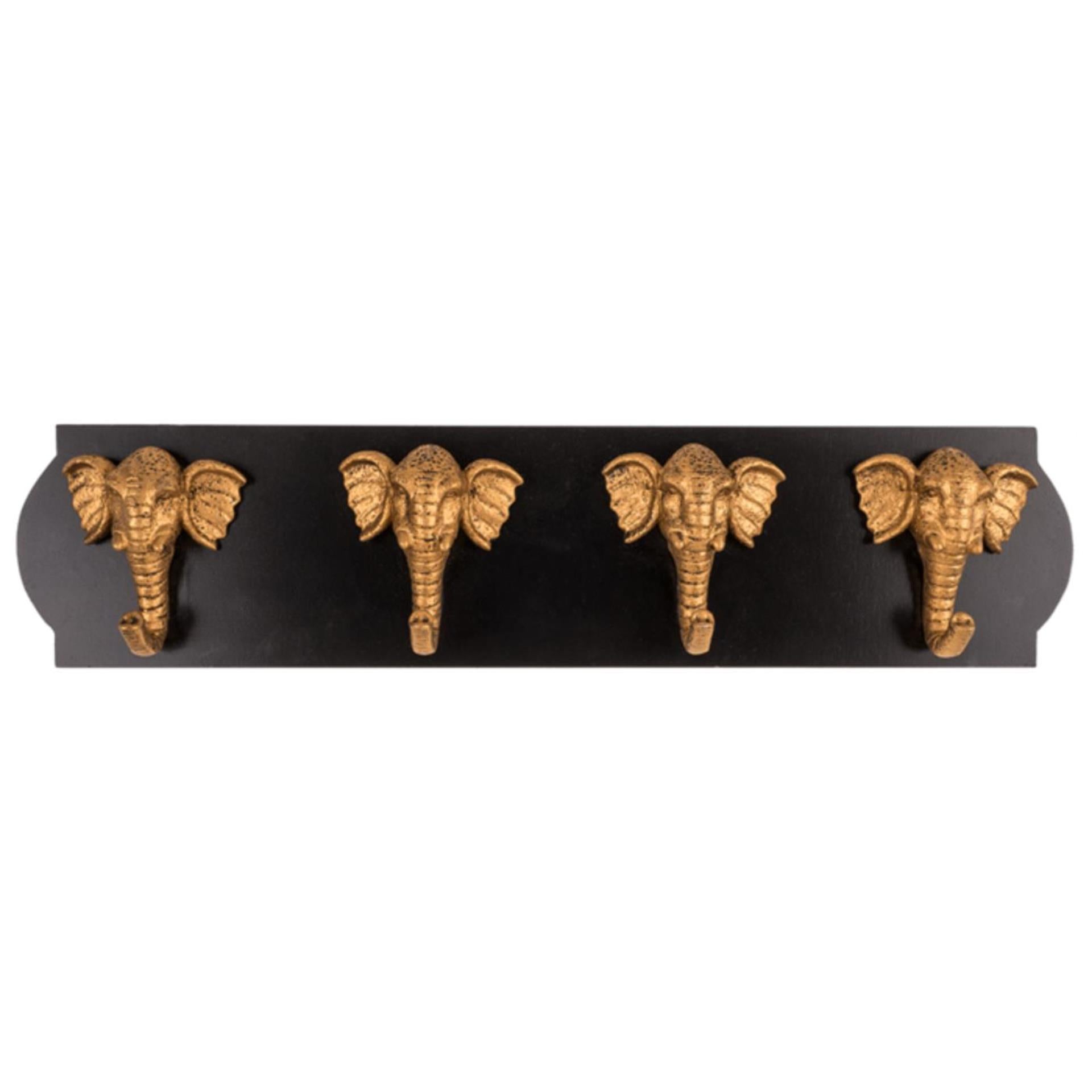 Ootb houten kapstok olifant ca. 48x11x5,5cm