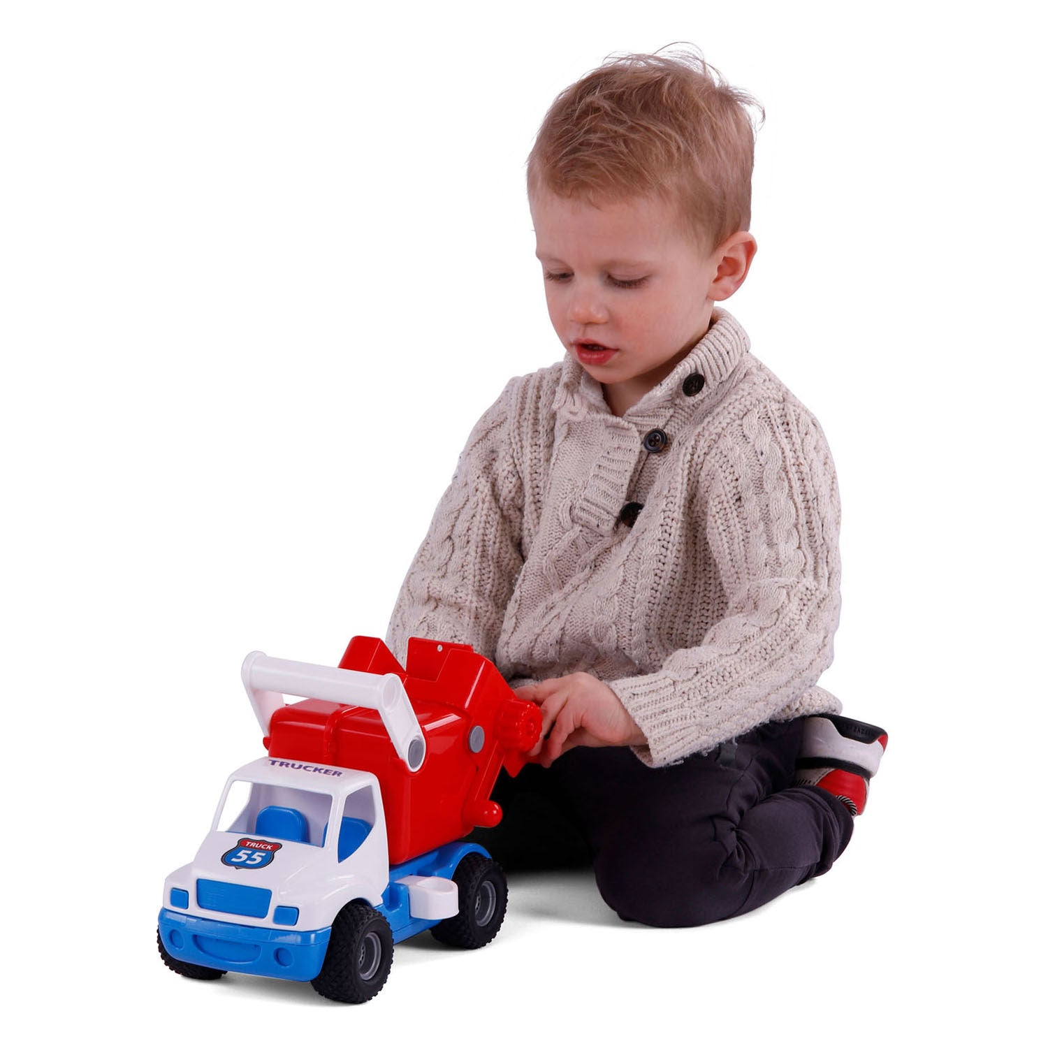 Cavallino handgreep vuilniswagen met rubberbanden, 29cm