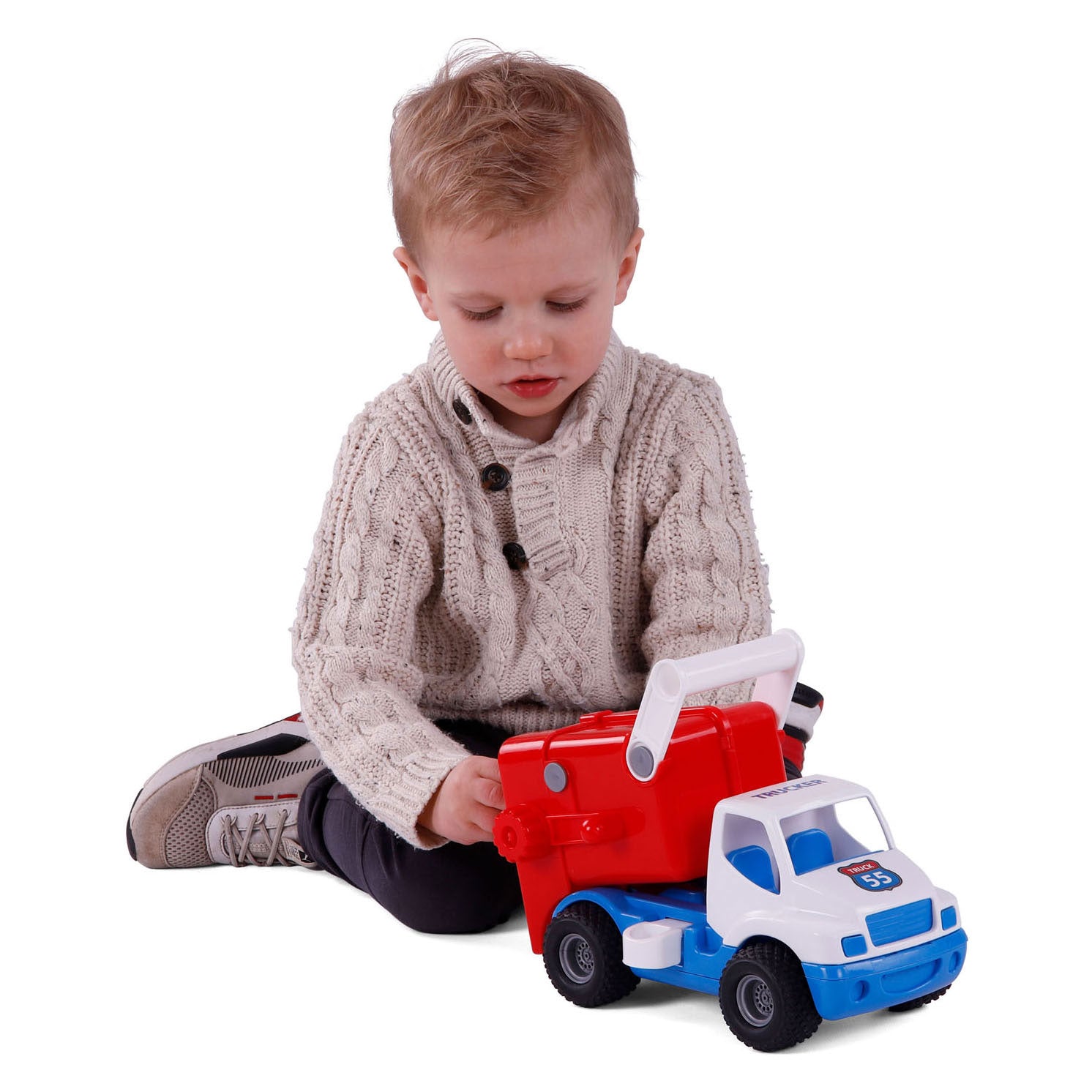 Cavallino handgreep vuilniswagen met rubberbanden, 29cm