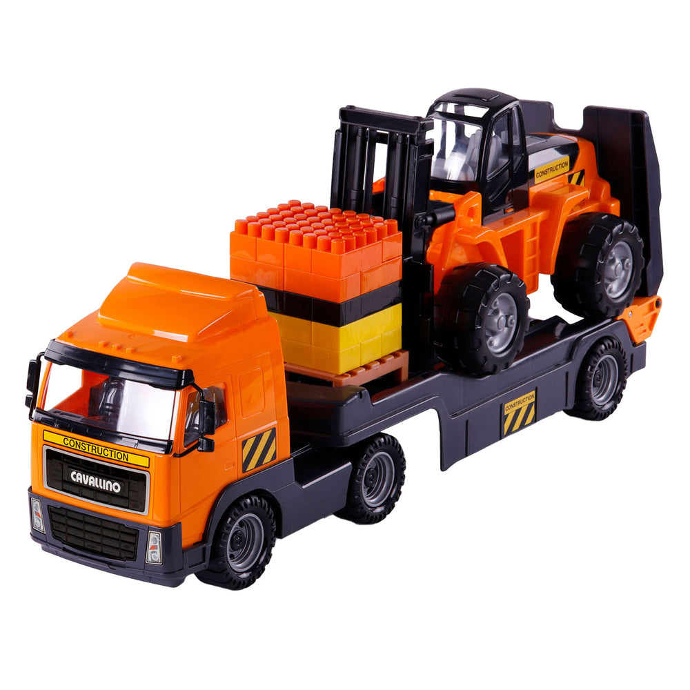 Cavallino vrachtwagen met aanhanger en vorkheftruck, schaal 1:16