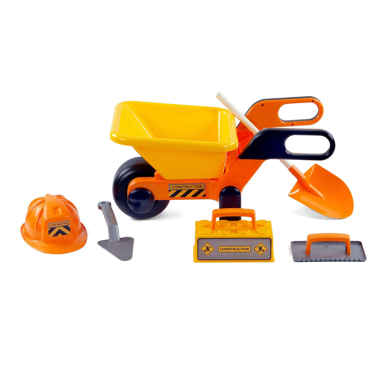 Cavallino kruiwagen geel met gereedschap en roer, 6dlg.