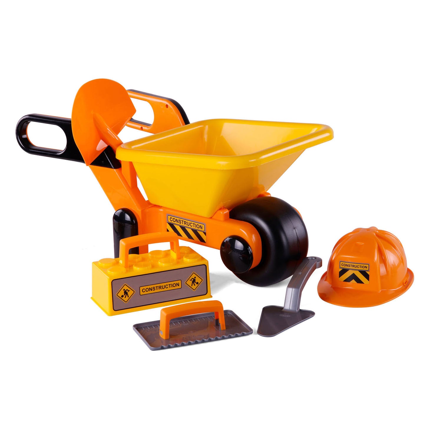 Cavallino kruiwagen geel met gereedschap en roer, 6dlg.