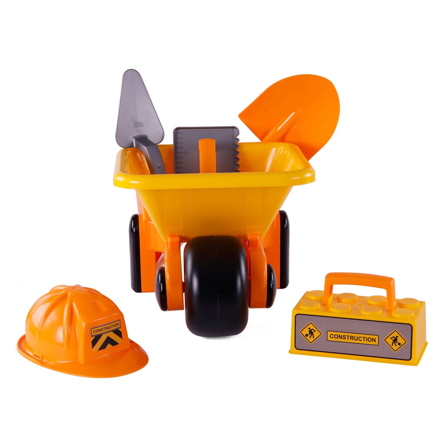 Cavallino kruiwagen geel met gereedschap en roer, 6dlg.