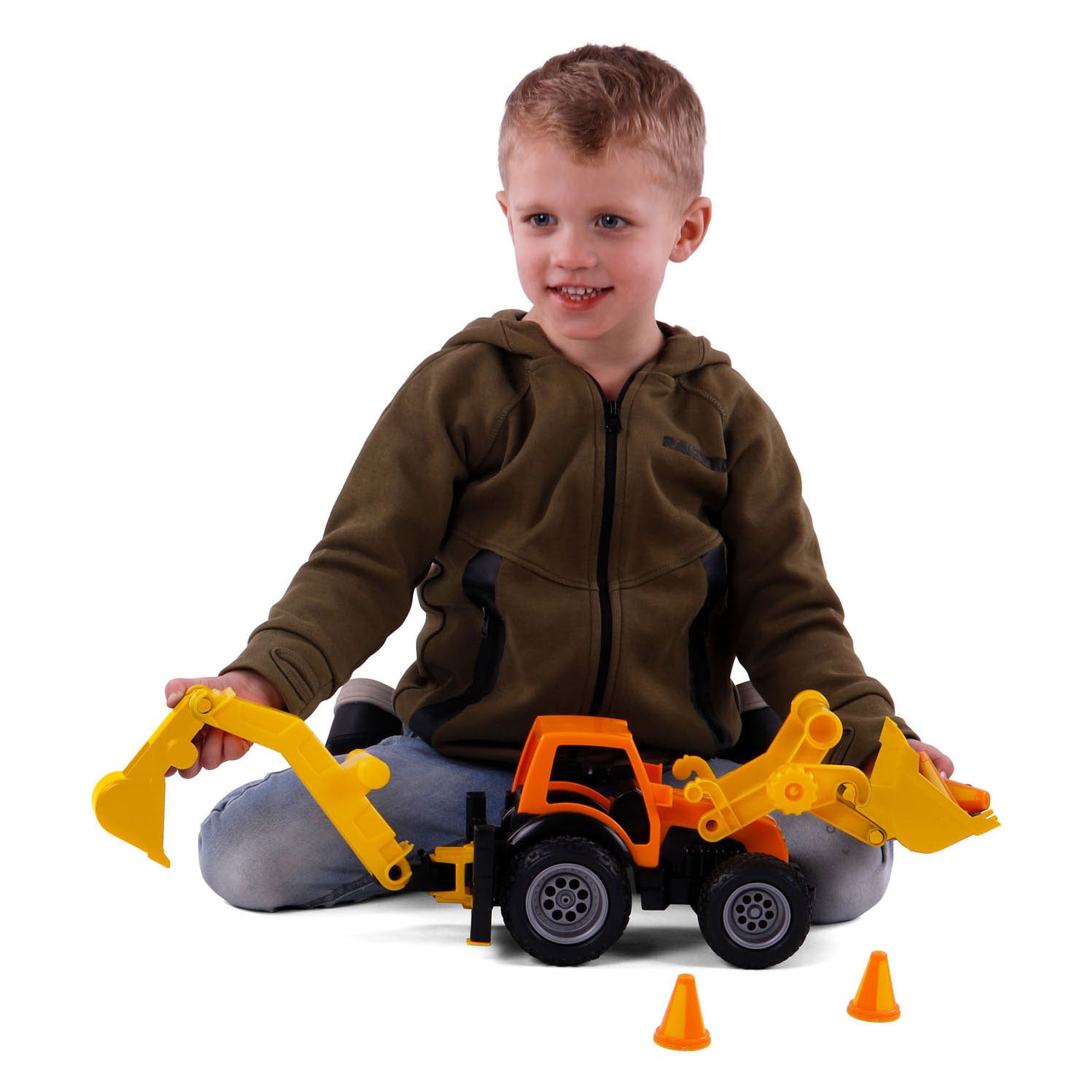 Cavallino handgreep graafmachine tractor met rubberbanden, 38,5cm